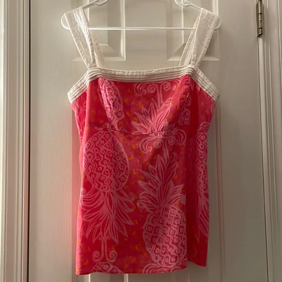 LILLY PULITZER Pink & White Tank Top - Picture 1 of 7